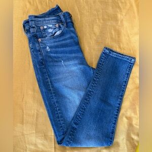 AE77 Mom Jeans Women’s Light Wash Distressed High-Rise